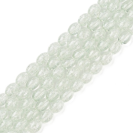 Transparent Crackle Glass Beads Strands X-DGLA-S085-6x8-01-1