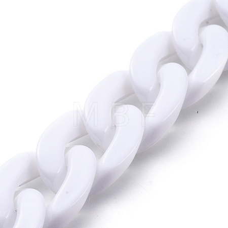 Handmade Opaque Acrylic Curb Chains AJEW-JB00564-11-1