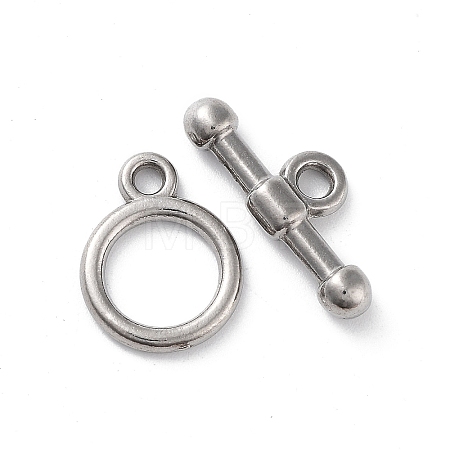 Non-Tarnish 304 Stainless Steel Ring Toggle Clasps X-STAS-A092-09G-P-1