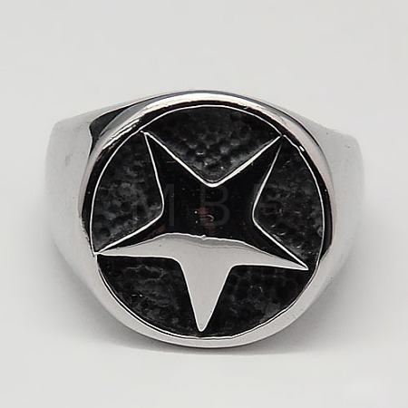 Tarnish Resistant Unique Men's Wide 304 Stainless Steel Finger Rings RJEW-F006-032-1