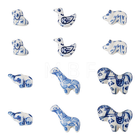 12Pcs 6 Styles Handmade Porcelain Beads PORC-TA0001-68-1