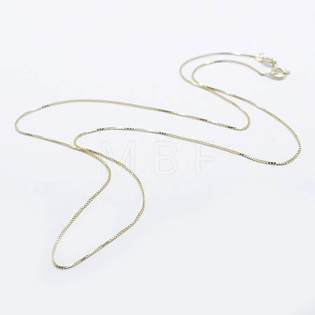 925 Sterling Silver Box Chain Necklaces STER-F039-40cm-03G-1
