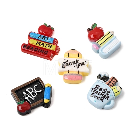 Teacher Appreciation Printed Opaque Resin Cabochons RE-CBA7F7E-03-1