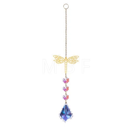Glass Pendant Decorations DJEW-PW0008-15C-1