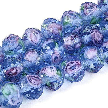 Handmade Luminous Lampwork Beads Strands LAMP-N037-01D-1