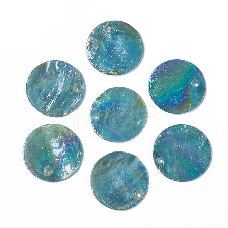AB Color Plated Capiz Shell Pendants X-SSHEL-T008-01A-1