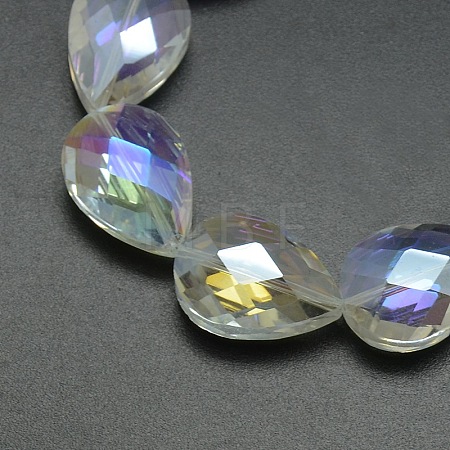 Electroplate Crystal Glass Teardrop Beads Strands EGLA-F067A-01-1