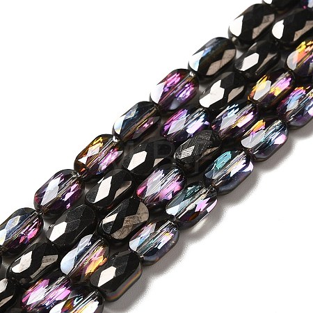 Transparent Electroplate Glass Beads Strands EGLA-F150-HP01-1