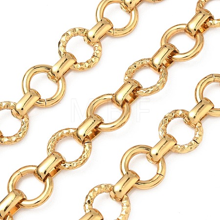 304 Stainless Steel Textured Ring Link Chains CHS-K023-11A-G-1