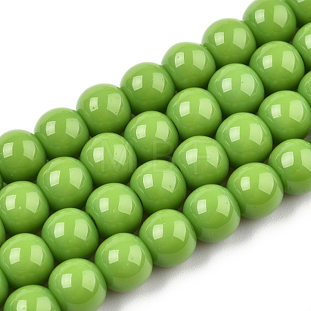 Opaque Solid Color Glass Beads Strands GLAA-T032-P6mm-06-1
