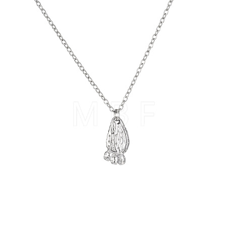 Cinco de Mayo 304 Stainless Steel Cactus Pendant Necklaces for Women WGAC5B5-01-1