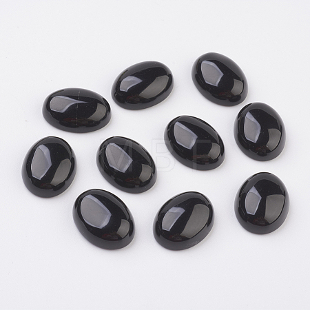 Natural Obsidian Flat Back Cabochons G-G741-30x40mm-20-1