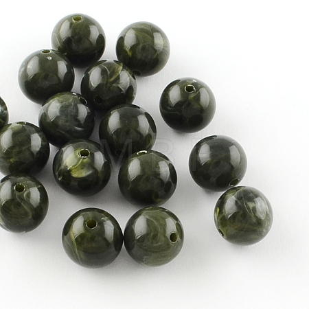 Round Imitation Gemstone Acrylic Beads OACR-R029-8mm-20-1