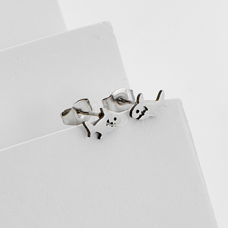 304 Stainless Steel Stud Earrings FS-WG85980-01-1