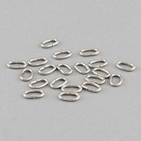 Tarnish Resistant 304 Stainless Steel Open Jump Rings STAS-Q186-03-6.5x5mm-1