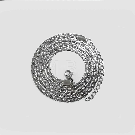 Non-Tarnish 304 Stainless Steel Herringbone Chain Necklaces NJEW-P282-02P-1