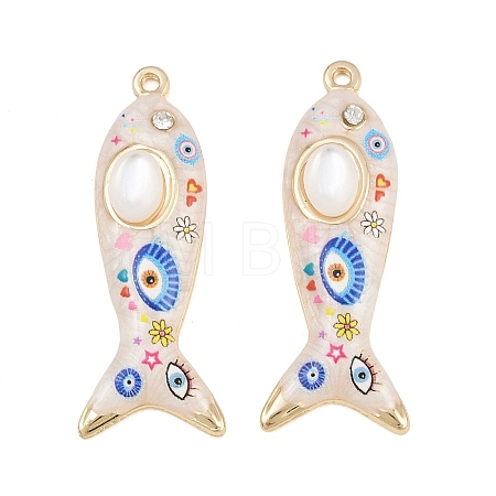 Printed Alloy Enamel Pendants RB-CBAA915-02G-01-1