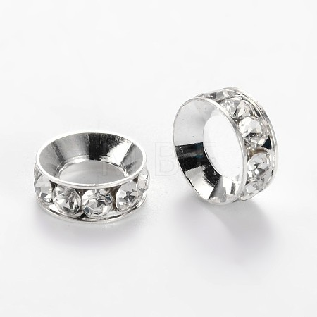 Alloy Rhinestone Rondelle Space Beads ALRI-E134-02S-1