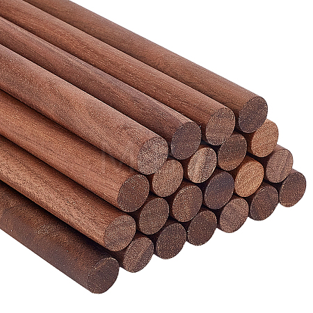 30Pcs Waxed Round Wooden Sticks WOOD-OC0004-51-1