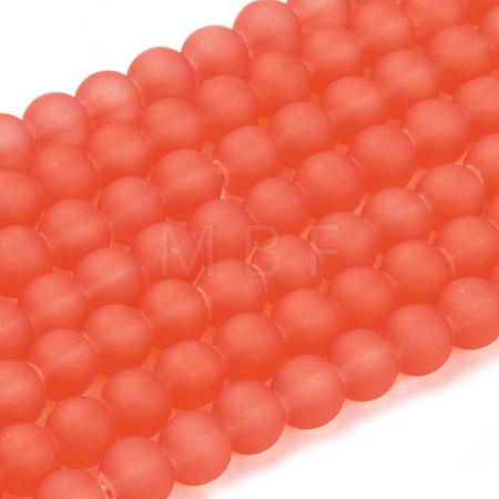 Baking Paint Transparent Glass Bead Strands X-GLAA-S031-6mm-27-1