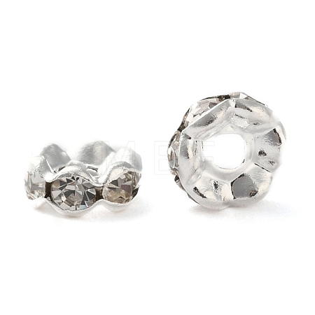 Brass Crystal Rhinestone Spacer Beads X-RB-A006-6MM-S-1