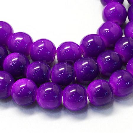 Baking Paint Glass Round Bead Strands DGLA-Q020-6mm-34-1