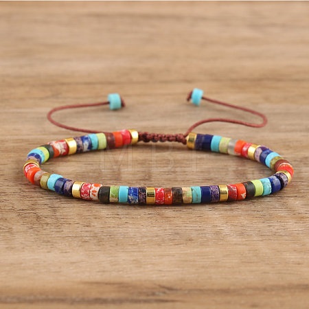 Natural & Synthetic Gemstone Beaded Braided Bracelets QH4784-1-1