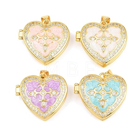 Brass Locket Pendants KK-D232-05G-1