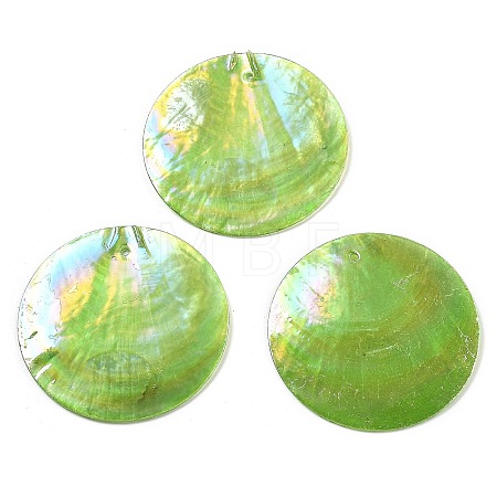 Spray Painted Natural Capiz Shell Pendants SSHEL-Z002-01A-1