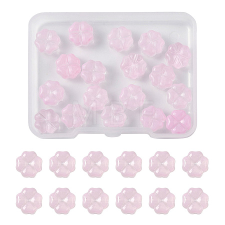 20Pcs Transparent Spray Painted Glass Beads GLAA-FS0002-40B-1