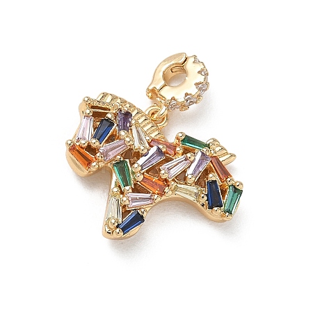 Brass Pave Cubic Zirconia Pendants KK-P355-08G-1