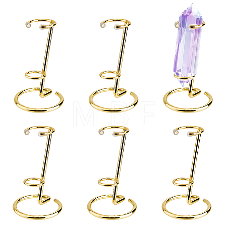 6Pcs Alloy Crystal Sphere Display Stands DJEW-DC0001-23G-1