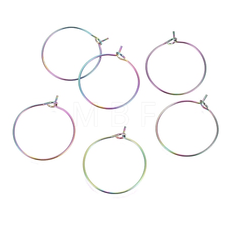 Ion Plating(IP) 316L Surgical Stainless Steel Hoop Earring Findings STAS-G130-03M-21MM-1
