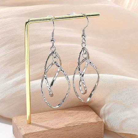 Tarnish Resistant 304 Stainless Steel Dangle Earrings EJEW-L215-47P-1
