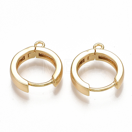 Brass Huggie Hoop Earring Findings X-KK-S350-069G-1