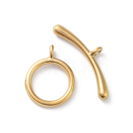 Ion Plating(IP) 304 Stainless Steel Ring Toggle Clasps STAS-A092-09F-G-1