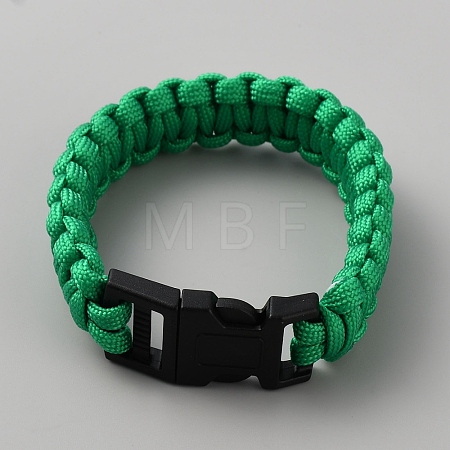 Survival Polyester Cord Bracelet with Plastic Clasps for Hiking Camping Outdoor BJEW-WH0018-54C-1