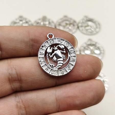 Constellation Themes Alloy Rhinestone Pendants X-PW-WGDA156-11-1