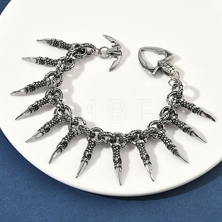304 Stainless Steel Charm Bracelets BJEW-D385-02AS-1