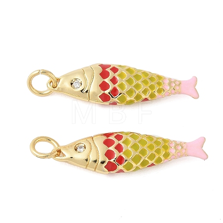 Brass Enamel Pendants KK-B148-14G-06-1