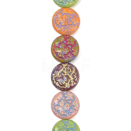 Painted Glass Beads Strands GLAA-F133-07A-1