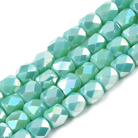 Electroplate Glass Beads Strands X-EGLA-N002-13-A07-1