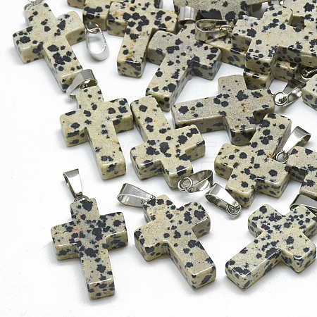 Natural Dalmatian Jasper Pendants X-G-T080-26-1