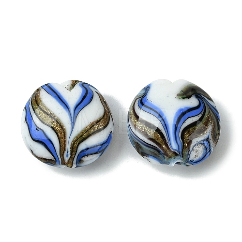 Handmade Gold Sand Lampwork Beads FOIL-B001-02B-1