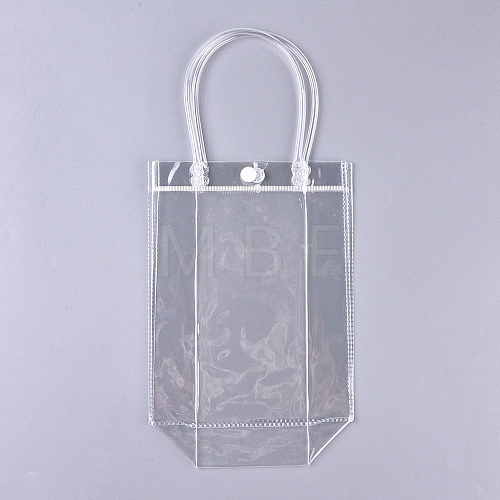 Valentine's Day Transparent PVC Plastic Gift Bag with Handle ABAG-WH0005-20A-1