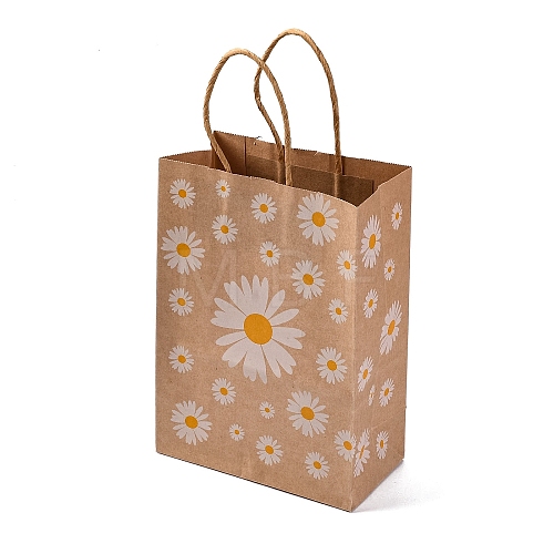 Daisy Flower Paper Gift Tote Bags ABAG-Q055-01B-1