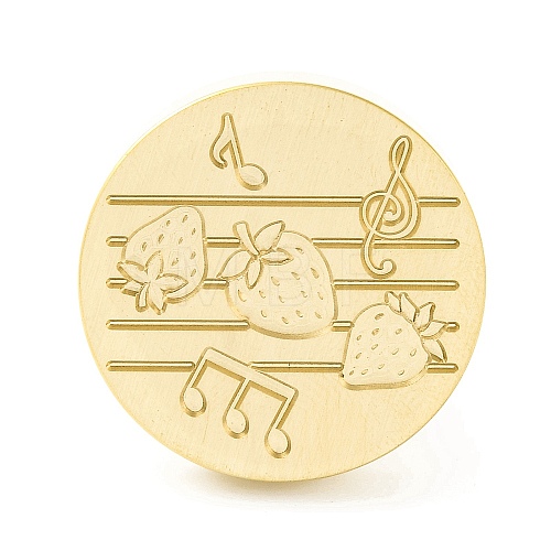 Golden Tone Round Wax Seal Brass Stamp Heads AJEW-Z034-01G-17-1