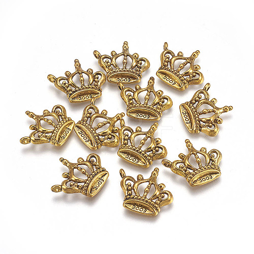 Tibetan Style Metal Alloy Crown Pendants X-GLF10497Y-NF-1