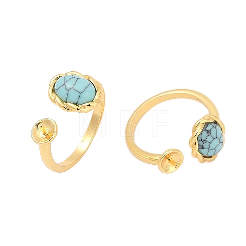 Brass Cuff Rings for Women KK-P302-22B-G-1