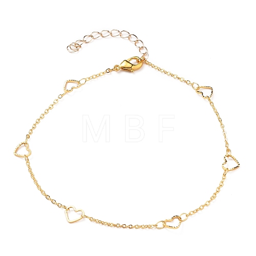 Brass Cable Chain Anklets AJEW-AN00331-1